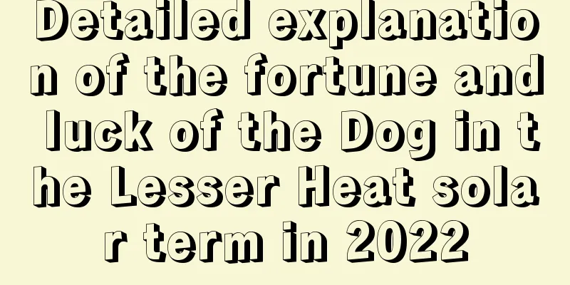 Detailed explanation of the fortune and luck of the Dog in the Lesser Heat solar term in 2022