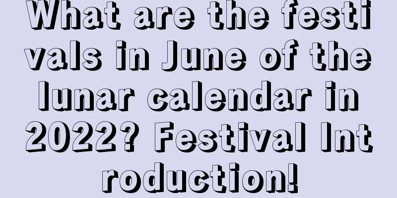 What are the festivals in June of the lunar calendar in 2022? Festival Introduction!