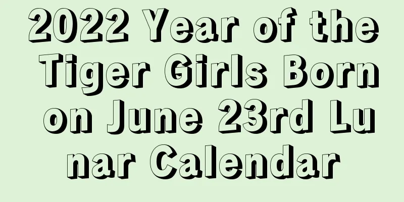 2022 Year of the Tiger Girls Born on June 23rd Lunar Calendar