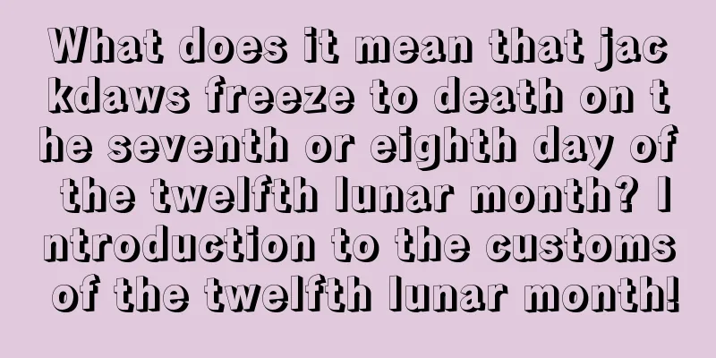 What does it mean that jackdaws freeze to death on the seventh or eighth day of the twelfth lunar month? Introduction to the customs of the twelfth lunar month!