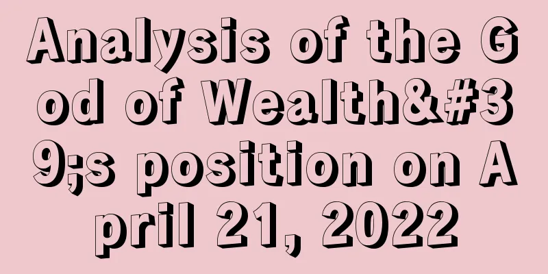 Analysis of the God of Wealth's position on April 21, 2022