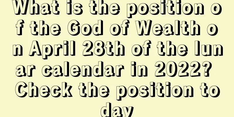 What is the position of the God of Wealth on April 28th of the lunar calendar in 2022? Check the position today