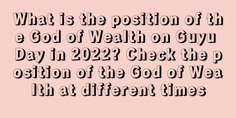 What is the position of the God of Wealth on Guyu Day in 2022? Check the position of the God of Wealth at different times