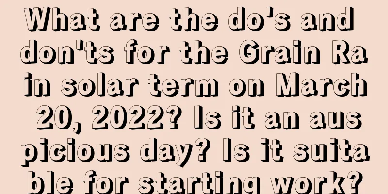 What are the do's and don'ts for the Grain Rain solar term on March 20, 2022? Is it an auspicious day? Is it suitable for starting work?