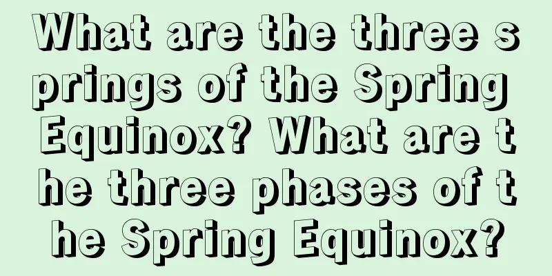 What are the three springs of the Spring Equinox? What are the three phases of the Spring Equinox?
