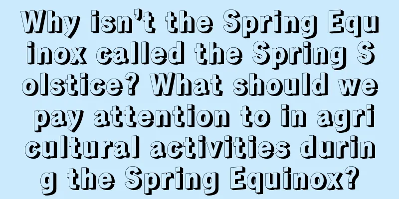 Why isn’t the Spring Equinox called the Spring Solstice? What should we pay attention to in agricultural activities during the Spring Equinox?