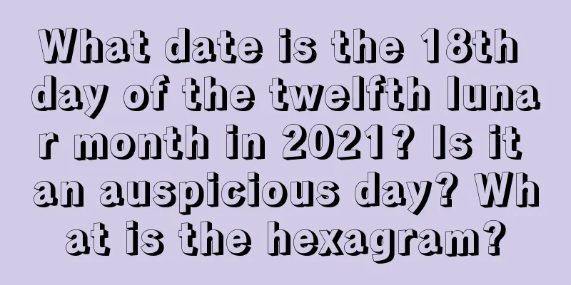 What date is the 18th day of the twelfth lunar month in 2021? Is it an auspicious day? What is the hexagram?