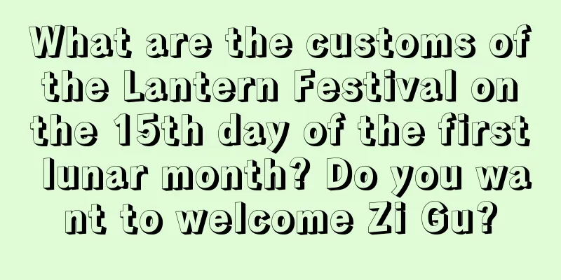What are the customs of the Lantern Festival on the 15th day of the first lunar month? Do you want to welcome Zi Gu?