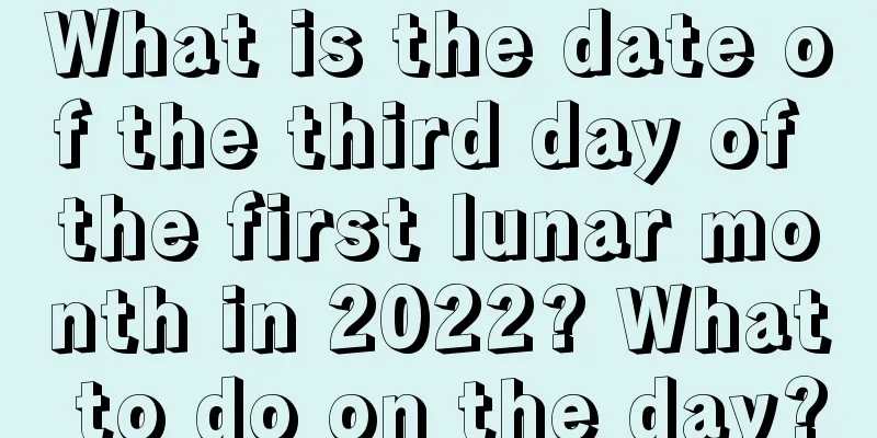 What is the date of the third day of the first lunar month in 2022? What to do on the day?
