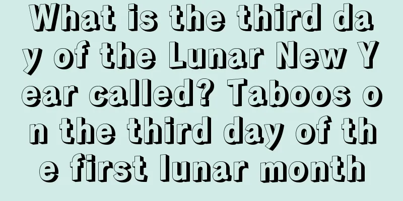 What is the third day of the Lunar New Year called? Taboos on the third day of the first lunar month