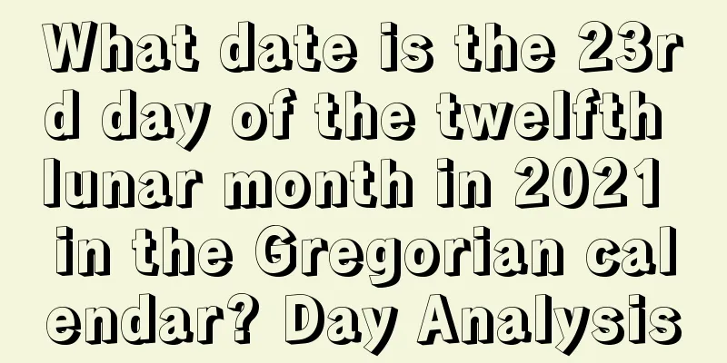 What date is the 23rd day of the twelfth lunar month in 2021 in the Gregorian calendar? Day Analysis