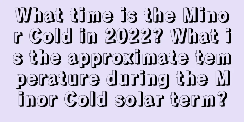 What time is the Minor Cold in 2022? What is the approximate temperature during the Minor Cold solar term?