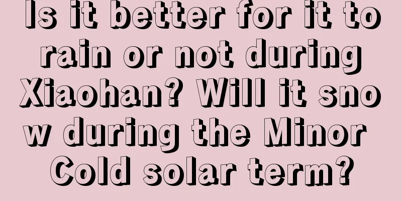 Is it better for it to rain or not during Xiaohan? Will it snow during the Minor Cold solar term?