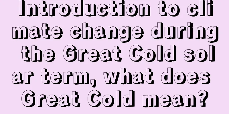 Introduction to climate change during the Great Cold solar term, what does Great Cold mean?