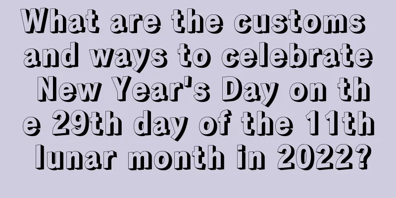 What are the customs and ways to celebrate New Year's Day on the 29th day of the 11th lunar month in 2022?