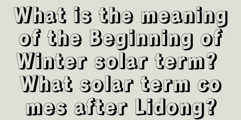 What is the meaning of the Beginning of Winter solar term? What solar term comes after Lidong?