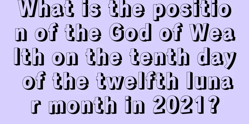 What is the position of the God of Wealth on the tenth day of the twelfth lunar month in 2021?