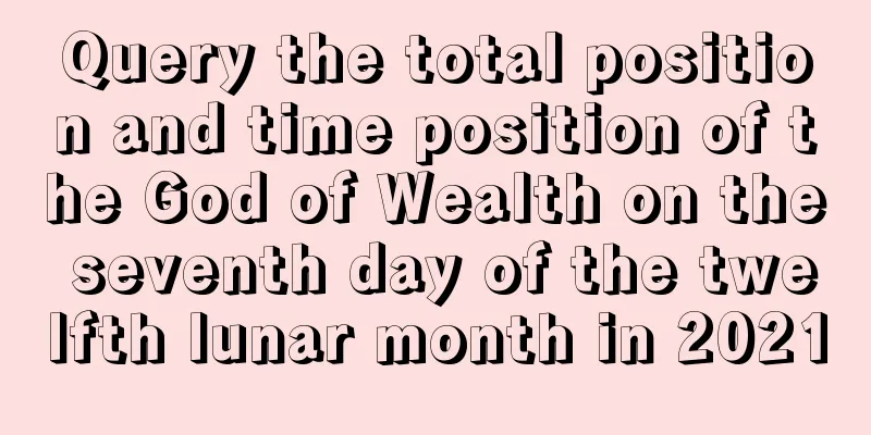 Query the total position and time position of the God of Wealth on the seventh day of the twelfth lunar month in 2021