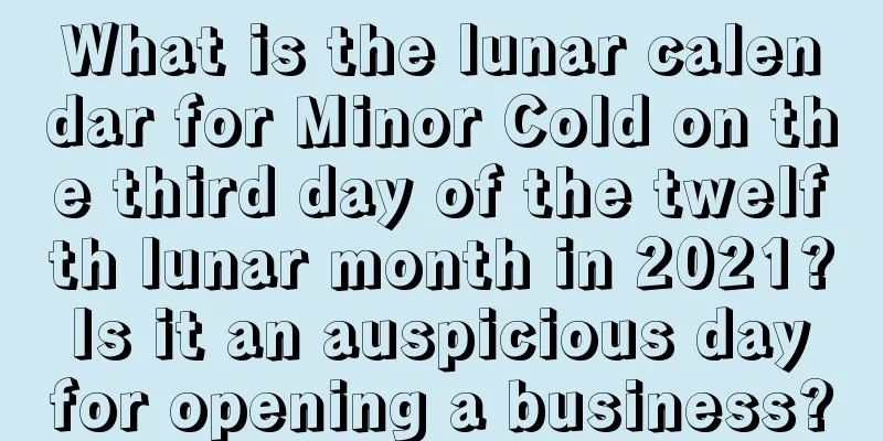 What is the lunar calendar for Minor Cold on the third day of the twelfth lunar month in 2021? Is it an auspicious day for opening a business?