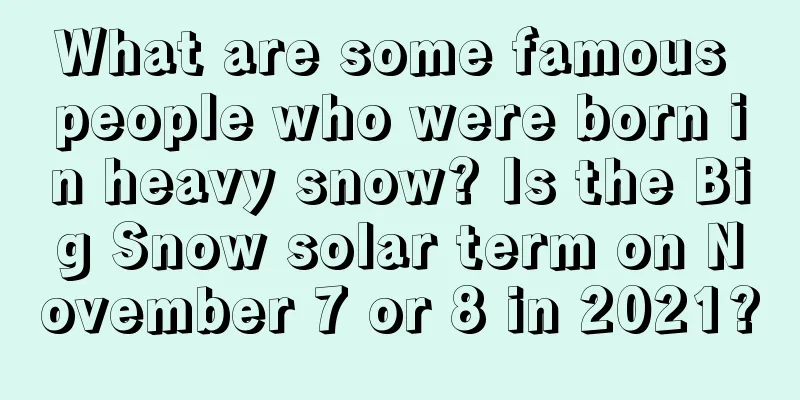 What are some famous people who were born in heavy snow? Is the Big Snow solar term on November 7 or 8 in 2021?