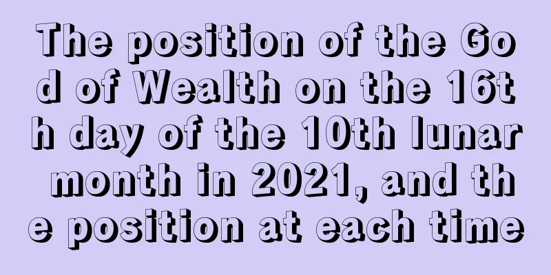 The position of the God of Wealth on the 16th day of the 10th lunar month in 2021, and the position at each time