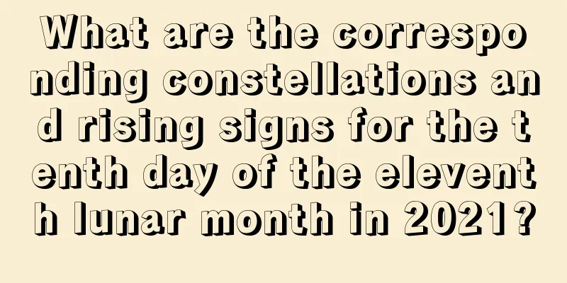 What are the corresponding constellations and rising signs for the tenth day of the eleventh lunar month in 2021?