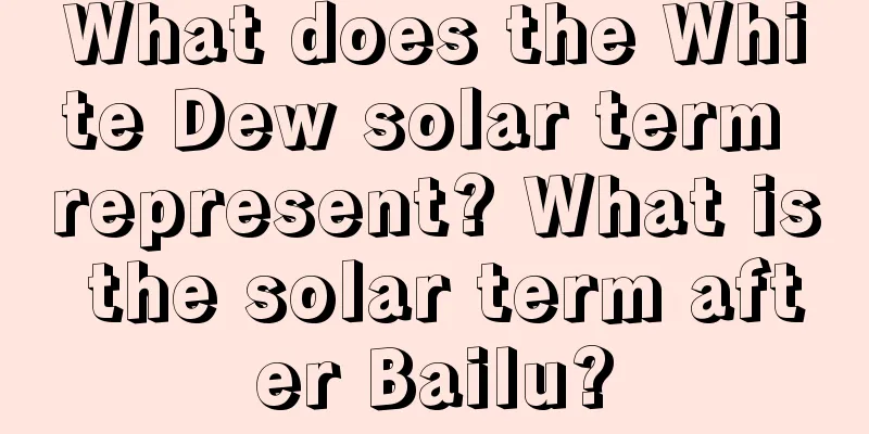 What does the White Dew solar term represent? What is the solar term after Bailu?