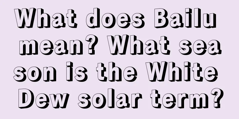 What does Bailu mean? What season is the White Dew solar term?