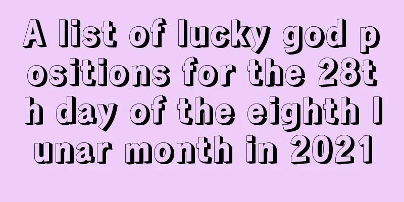 A list of lucky god positions for the 28th day of the eighth lunar month in 2021