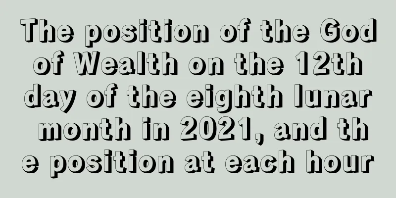 The position of the God of Wealth on the 12th day of the eighth lunar month in 2021, and the position at each hour