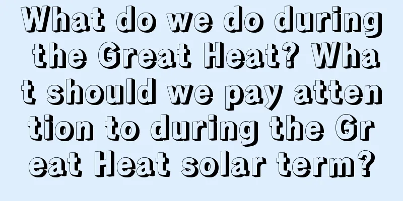 What do we do during the Great Heat? What should we pay attention to during the Great Heat solar term?