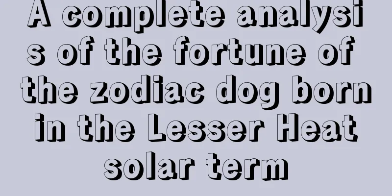 A complete analysis of the fortune of the zodiac dog born in the Lesser Heat solar term