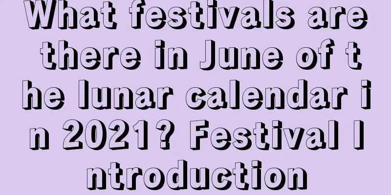 What festivals are there in June of the lunar calendar in 2021? Festival Introduction