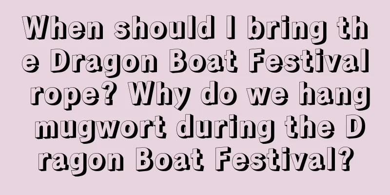 When should I bring the Dragon Boat Festival rope? Why do we hang mugwort during the Dragon Boat Festival?