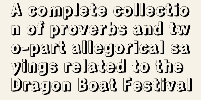 A complete collection of proverbs and two-part allegorical sayings related to the Dragon Boat Festival