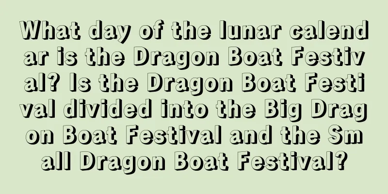 What day of the lunar calendar is the Dragon Boat Festival? Is the Dragon Boat Festival divided into the Big Dragon Boat Festival and the Small Dragon Boat Festival?