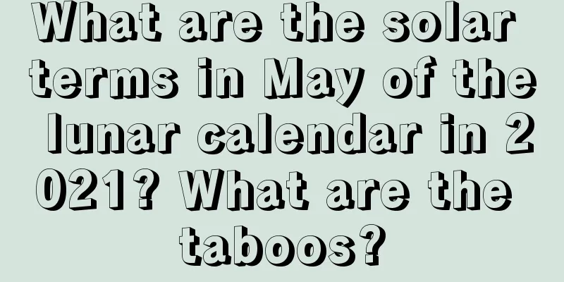 What are the solar terms in May of the lunar calendar in 2021? What are the taboos?