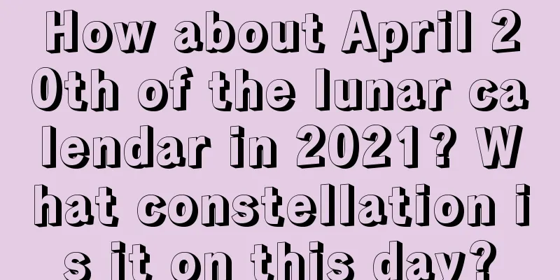 How about April 20th of the lunar calendar in 2021? What constellation is it on this day?