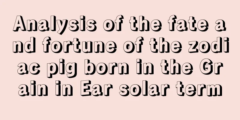 Analysis of the fate and fortune of the zodiac pig born in the Grain in Ear solar term