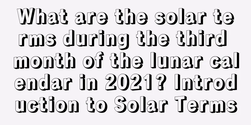 What are the solar terms during the third month of the lunar calendar in 2021? Introduction to Solar Terms
