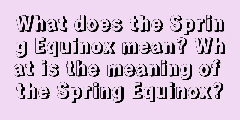 What does the Spring Equinox mean? What is the meaning of the Spring Equinox?