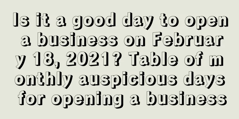 Is it a good day to open a business on February 18, 2021? Table of monthly auspicious days for opening a business