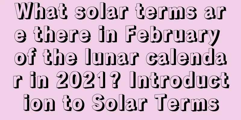What solar terms are there in February of the lunar calendar in 2021? Introduction to Solar Terms