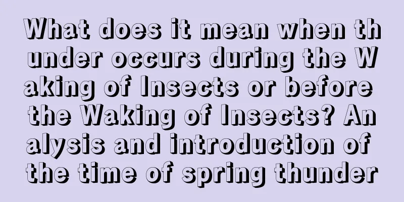 What does it mean when thunder occurs during the Waking of Insects or before the Waking of Insects? Analysis and introduction of the time of spring thunder