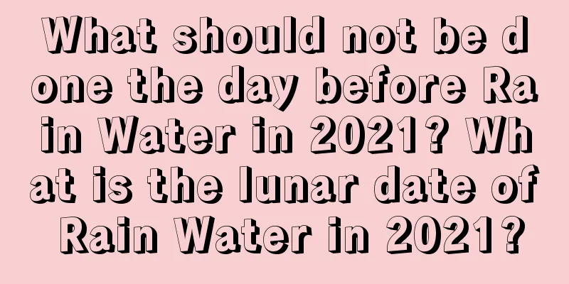 What should not be done the day before Rain Water in 2021? What is the lunar date of Rain Water in 2021?