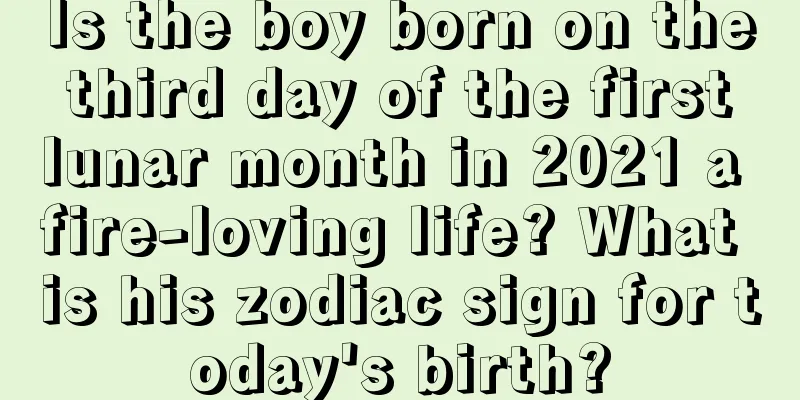 Is the boy born on the third day of the first lunar month in 2021 a fire-loving life? What is his zodiac sign for today's birth?