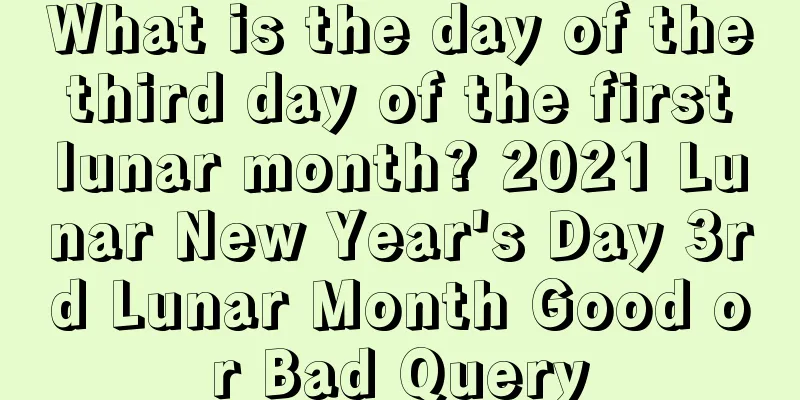What is the day of the third day of the first lunar month? 2021 Lunar New Year's Day 3rd Lunar Month Good or Bad Query