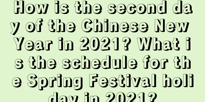 How is the second day of the Chinese New Year in 2021? What is the schedule for the Spring Festival holiday in 2021?