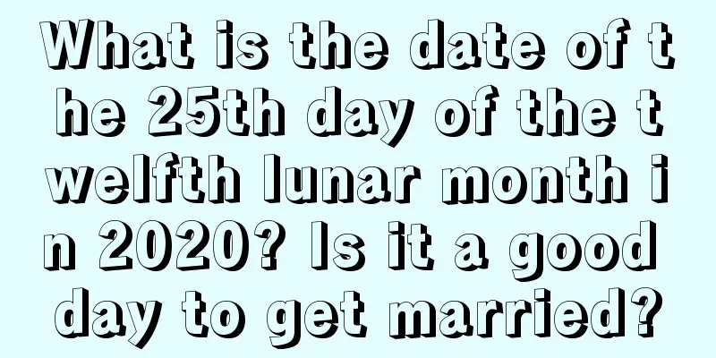 What is the date of the 25th day of the twelfth lunar month in 2020? Is it a good day to get married?