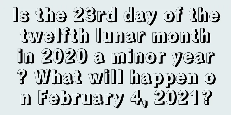 Is the 23rd day of the twelfth lunar month in 2020 a minor year? What will happen on February 4, 2021?